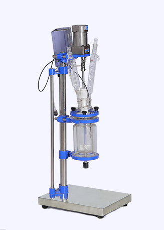 Реактор лабораторный, 400 °С, 10 л, EXS-10L, с рубашкой, верхнеприводной мешалкой с взрывобезопасным исполнением, штативом