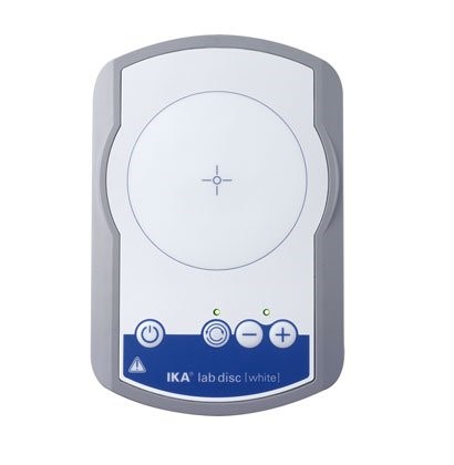 Магнитная мешалка без нагрева, объем по воде 0,8 л, d платформы 100 мм, 1500 об/мин, lab disc IKAMAG white, вид сверху, IKA