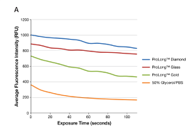 Сравнение изменений интенсивности флуоресценции при обработке средствами ProLong