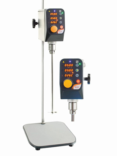 Мешалка верхнеприводная, до 60 л по воде, до 1500 об/мин, Wi-Fi, Glassco