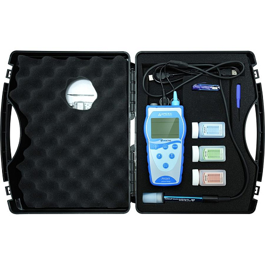 рН-метр, -2-16±0,01, портативный, электрод 201T-F, PH241, серия 240, с кейсом, Apera Instruments