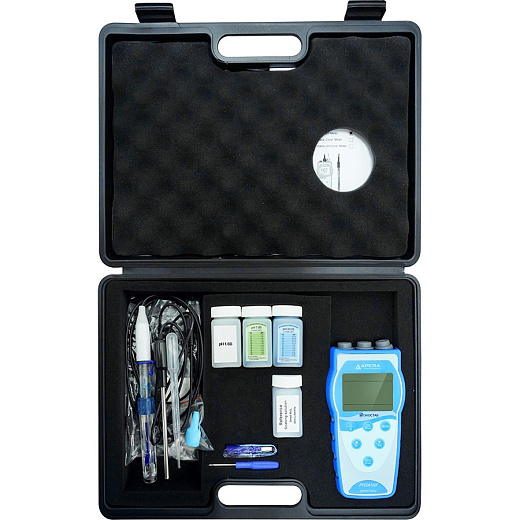 рН-метр, -2-16±0,01, портативный, электрод LabSen 831, PH241HF, серия 240, для кислотных растворов, с кейсом, Apera Instruments