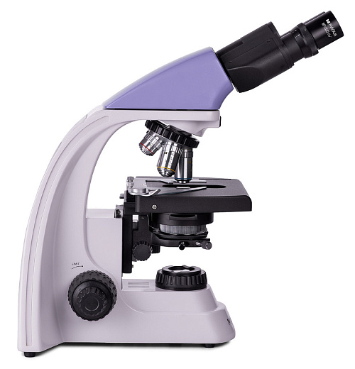 Микроскоп Magus Bio 250B, прямой, бинокуляр/тринокуляр, СП, планахромат 4×, 10×, 40×, 100× (вид сбоку)