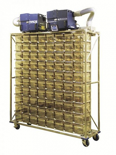 Стеллаж MACS, односторонний для больших клеток для мышей MAX75, 35 клеток