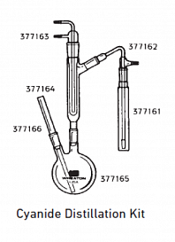 Дистиллятор стеклянный для определения цианида, 1000 мл, 1 шт.