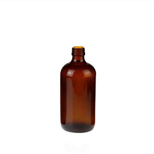 Бутыль 250 мл, натриево-известковое стекло, резьба 24-400, круглая, темное стекло, без крышки