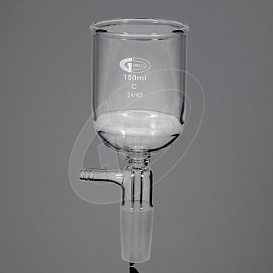 Воронка Бюхнера, стекло, объем 15 мл, шлиф 14/20, с фритой, средняя пористость, с отводом, 1 шт./уп.