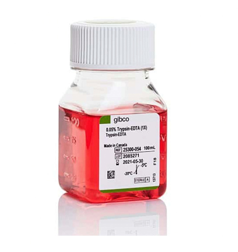 Трипсин-ЭДТА раствор 0,05%, с феноловым красным, для культуральных работ, Thermo FS