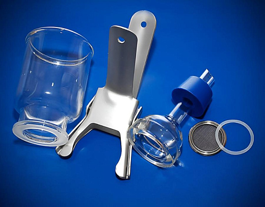 Фильтродержатель, диаметр 47 мм, боросиликатное стекло, подложка из нерж.стали, Glassco, Индия