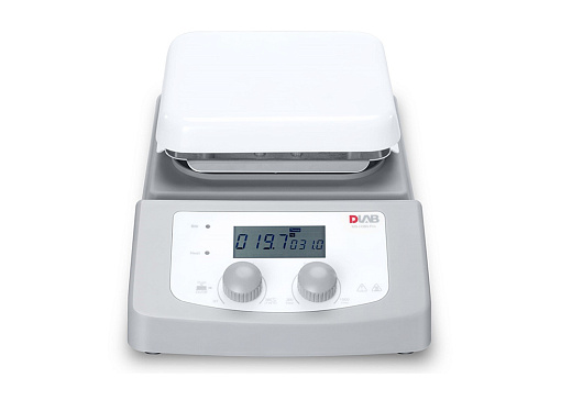 Мешалка магнитная, объём по воде 5 л, платформа 140×140 мм, нагрев до 380 °С, 200-1500 об/мин, MS-H380-Pro package 2, вид сверху, Dlab