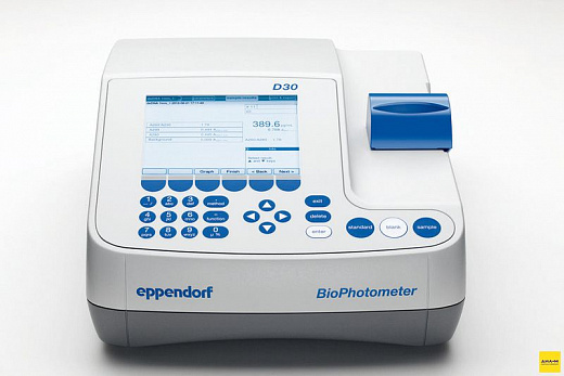 Фотометр, 230, 260, 280, 320, 340, 405, 490, 562, 595, 600 нм, фильтры в комплекте, BioPhotometer D30, с кюветой μCuvette Фото 1