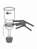 Фильтродержатель для вакуумной фильтрации, одноместный, d 47 мм, воронка 300 мл, стекло, подложка из н/ж стали (схема)
