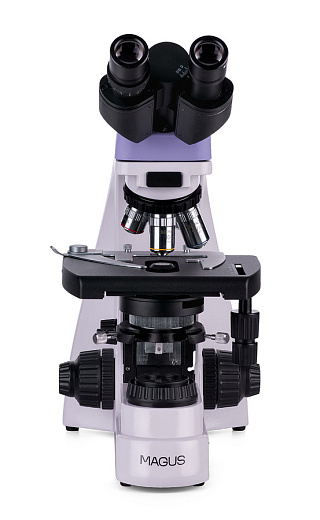 Микроскоп Magus Bio 230B, прямой, бинокуляр/тринокуляр, СП, Ахромат 4×, 10×, 40×, 100× МИ, Magus (вид спереди)