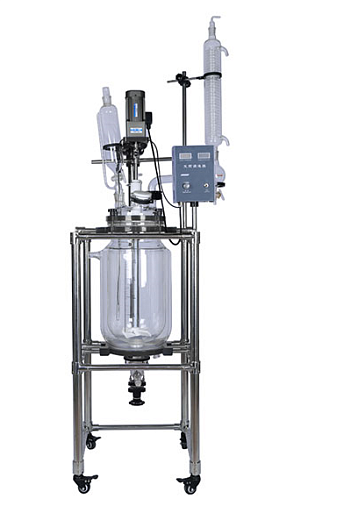 Реактор лабораторный, 400 °С, 10 л, S-10L, с рубашкой, верхнеприводной мешалкой, штативом, ZZKD
