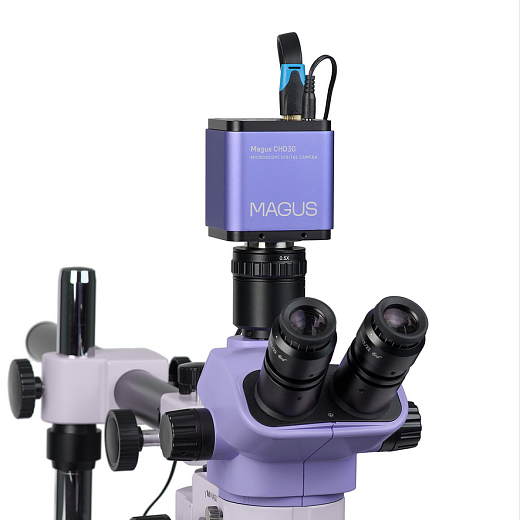 Микроскоп стерео, до 55х, по схеме Грену, с камерой и монитором, Stereo D8TR LCD, Magus