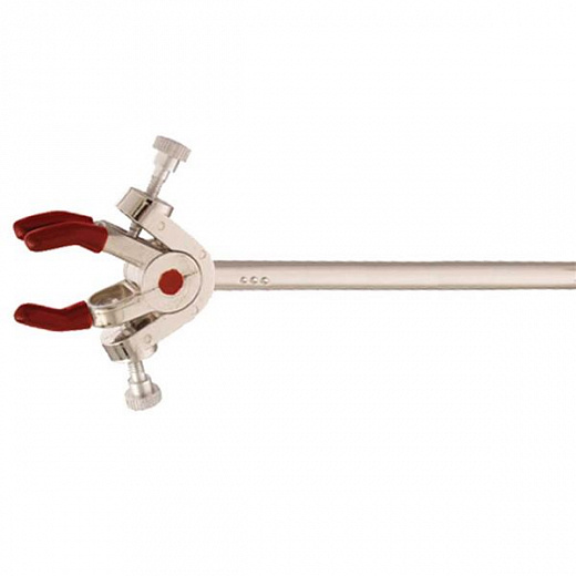 Зажим штативный, 3 лапки, двойная регулировка, длина 102 мм, D/d 8 / 0-32 мм, никелированный, CLM- ULTRA3DZS