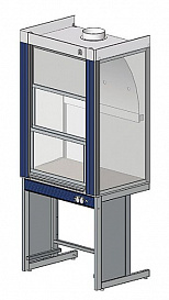 Шкаф вытяжной общего назначения, ширина 90 см, глубина 70 см, корпус – металл, столешница – керамогранит, 2 подъемных экрана