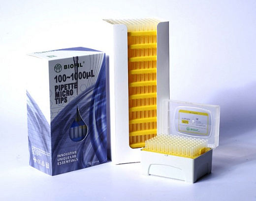 Наконечники до 10 мкл, универсальные, удлиненные, стерильные, с фильтром, прозрачные, 96 шт./упак., 1920 шт./кор., Jet Biofil, Китай