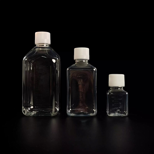 Бутыль 125 мл, для сред и реагентов, PET, прозрачная, стерильная, апирогенная, без НК, 100 шт/кор., Servicebio, Китай