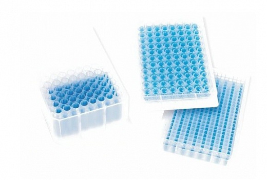 Планшет глубоколуночный, 96/1000, U-образное дно, квадратная лунка, прозрачная рамка