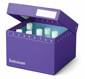 Штатив для криопробирок 3,5-5 мл, 81 место, ламин. водост. фиброкартон, с крышкой, TruCool