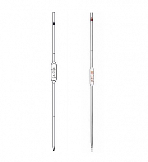 Пипетка Мора, 5 мл, с двумя метками, неполный слив, 25 шт./уп.