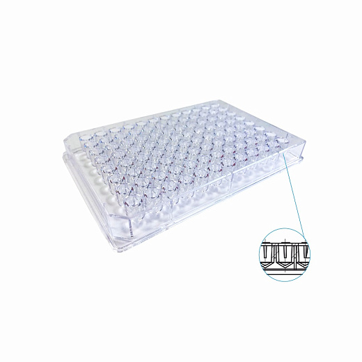 Планшеты 96 луночные для ИФА, V-образное дно, прозрачные, нестерильные, без крышки