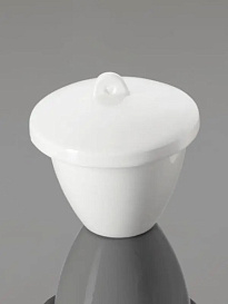 Тигель средний, 100 мл, 65×54 мм, фарфор, c крышкой, 2 шт./уп., Glassco