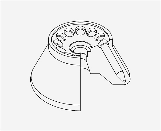 Ротор угловой, 8000/15000 об/мин, 7112/25004 g, 12×15 мл, конические, с крышкой, A15c-12, для центрифуг Combi 508/R515