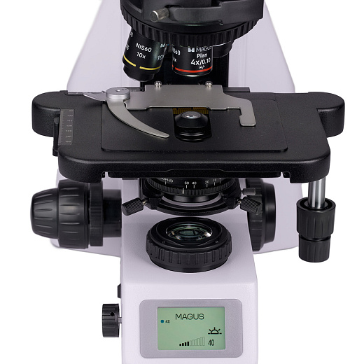 Микроскоп MAGUS Bio 260T, прямой, тринокуляр/бинокуляр, СП, ТП, ФК, Пол, планахромат 4×, 10×, 40×, 100×МИ Фото 9