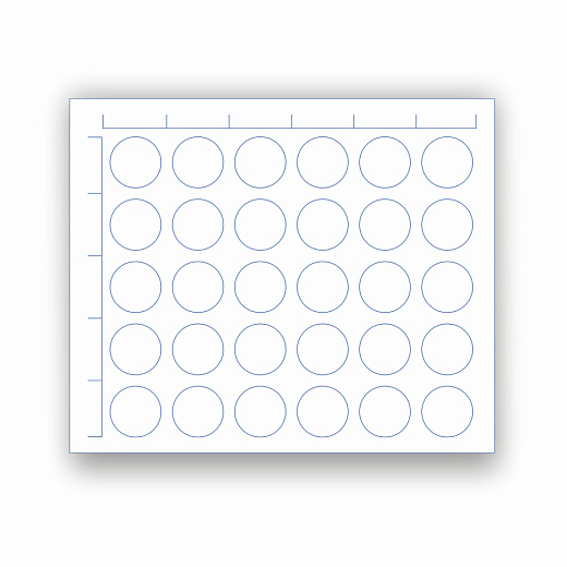 Карточка-планшет на 30 белых лунок без строк для записи, 250 шт./уп., 2700 шт./кор., Sovtech, Россия